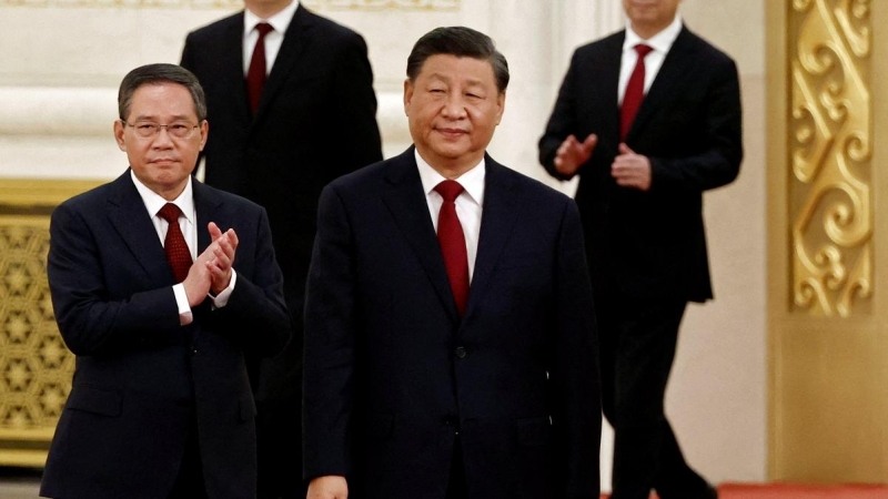 23/10/2022 Xi Jinping acude a atender a los medios en la clausura del Congreso del Partido Comunista Chino, celebrado en Pekín