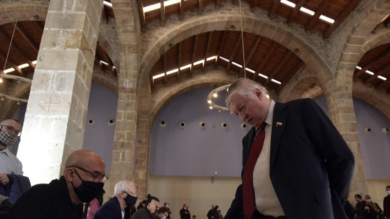 El excampeón mundial de ajedrez Anatoli Karpov, participa en el II El Llobregat Open Chess, en el Museu Marítim, a 7 de diciembre de 2021, en Barcelona, Catalunya, (España)