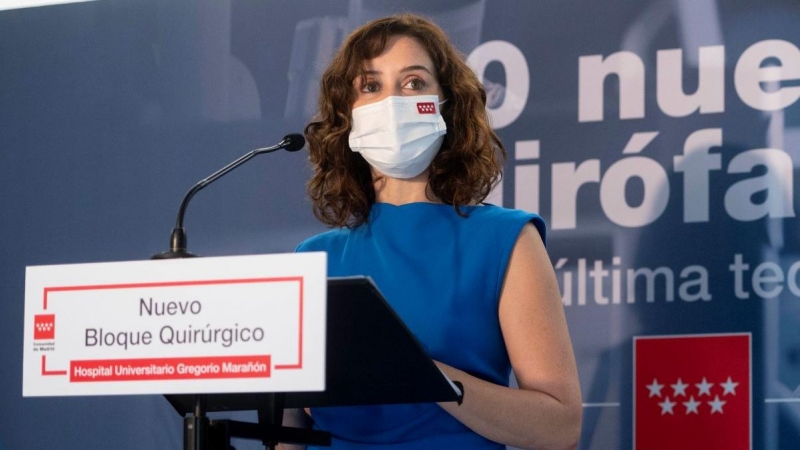 La presidenta de la Comunidad de Madrid, Isabel Díaz Ayuso, interviene en la inauguración del nuevo Centro Quirúrgico del Hospital público Gregorio Marañón, a 2 de noviembre de 2022.