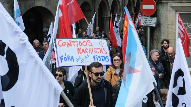 7/11/22 Imagen de la manifestación contra la manipulación informativa el pasado domingo en Santiago.