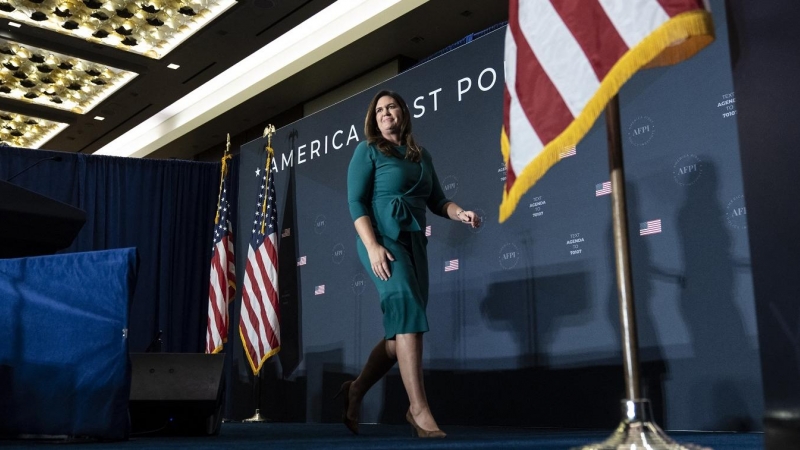 La ex responsable de prensa de la Casa Blanca Sarah Huckabee Sanders, ganadora de las elecciones a gobernadora en el estado de Arkansas. AFP/Drew Angerer/Getty Images