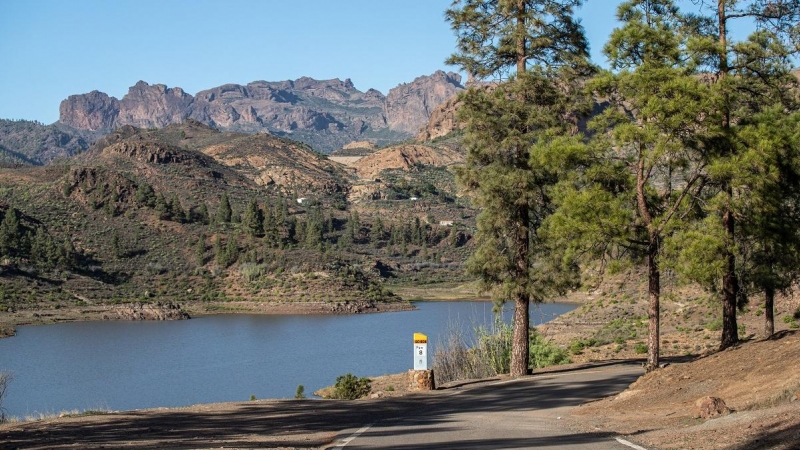 Vista del embalse de Chira, en el interior de la isla de Gran Canaria