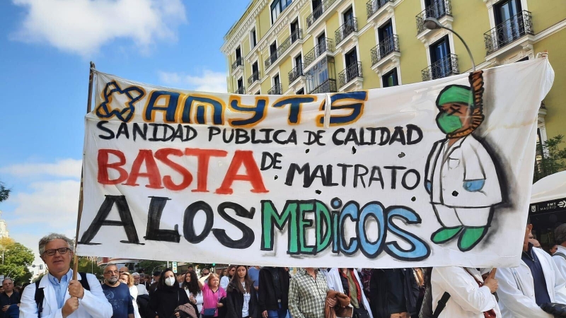 Manifestación por la sanidad pública, a 13 de noviembre de 2022.