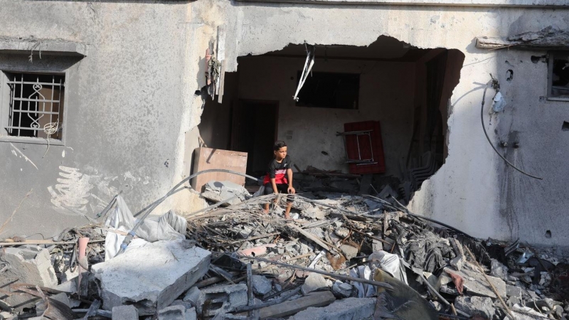 Edificio destruido en Gaza