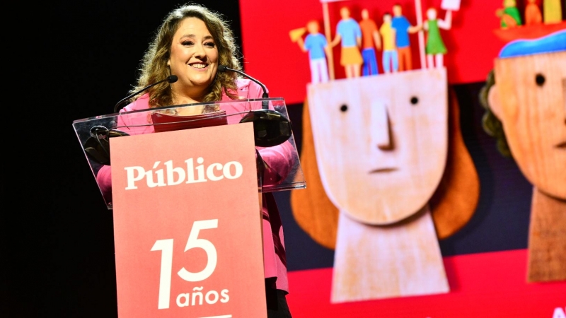 Virginia P. Alonso, directora de Público, durante la gala por el 15º aniversario del diario.