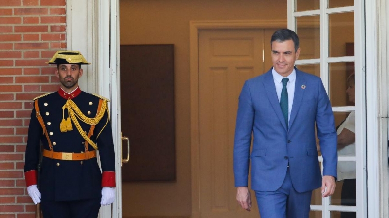 El presidente del Gobierno, Pedro Sánchez, en el Palacio de la Moncloa, a 22 de julio de 2022, en Madrid.