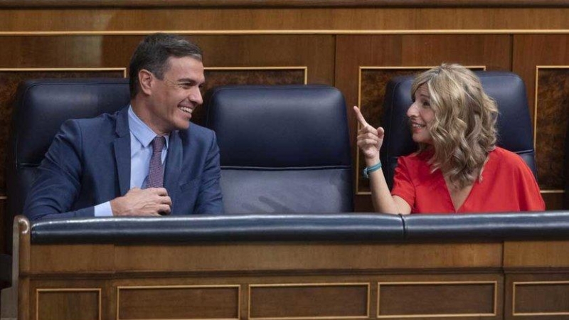 Pedro Sánchez y Yolanda Díaz, en una imagen de archivo tomada en el Congreso