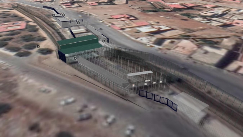 Simulación en 3D de la frontera con Marruecos en Melilla.