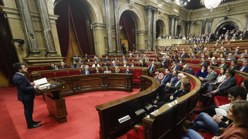 Imatge del ple commemoratiu pels 90 anys del Parlament.