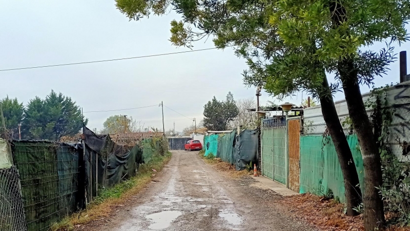 Un dels camins de la zona de barraques a Montcada i Reixac, a la llera del Besòs.