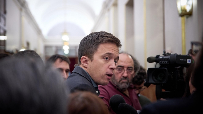 El líder de Más País, Íñigo Errejón, durante una sesión plenaria, en el Congreso de los Diputados, a 15 de diciembre de 2022, en Madrid