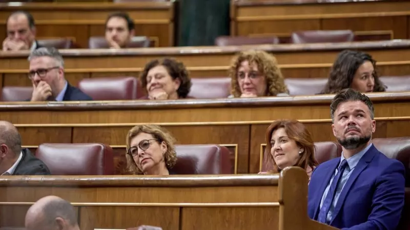 El portavoz de ERC en el Congreso de los Diputados, Gabriel Rufián, en una sesión plenaria, en el Congreso de los Diputados, a 15 de diciembre de 2022, en Madrid.