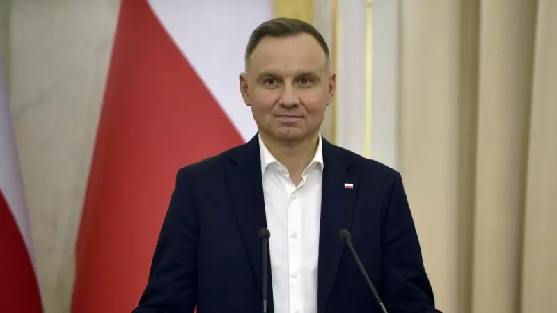 El presidente de Polonia, Andrzej Duda, durante una rueda de prensa, a 11 de enero de 2023.