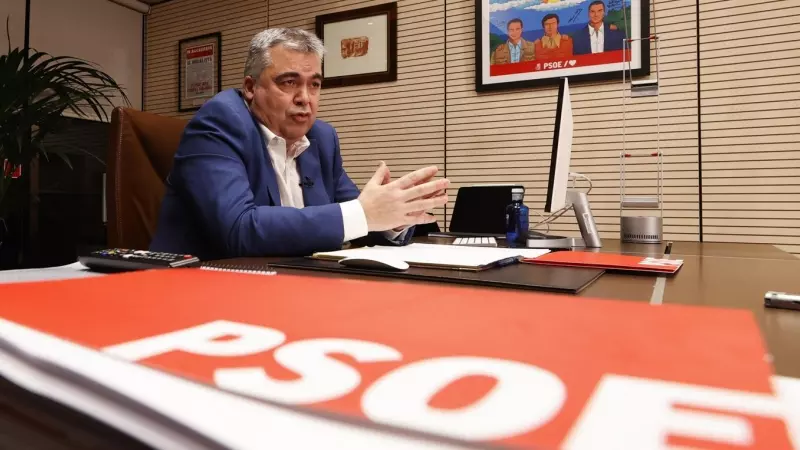 El secretario de Organización del PSOE, Santos Cerdán, en una entrevista concedida a la Agencia Efe y publicada el 15 de enero de 2023