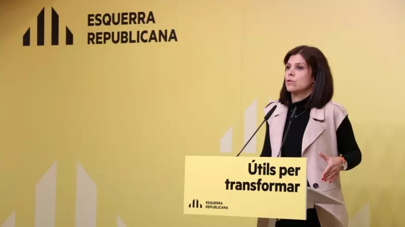 16/01/2023 - La portaveu d'ERC, Marta Vilalta, en la roda de premsa d'aquest dilluns.