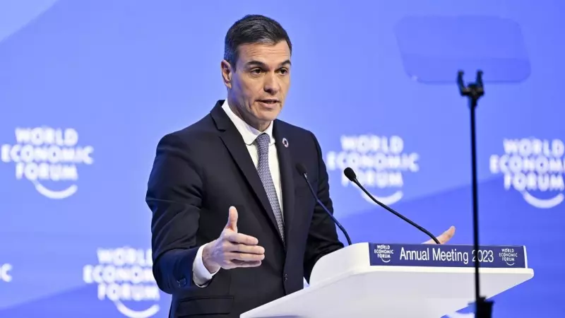 El presidente del Gobierno, Pedro Sánchez, interviene en en el Foro Económico Mundial que se celebra en Davos.