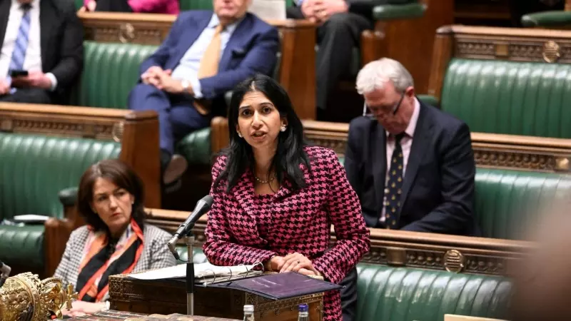 La ministra de Interior británica, Suella Braverman, interviene en la Cámara de los Comunes el pasado 17 de enero de 2023.