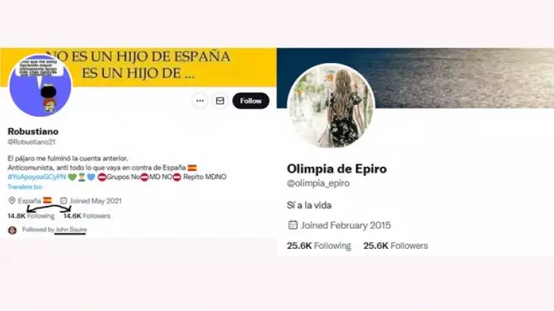 Capturas de las cuentas @robustiano21, @olimpia_epiro