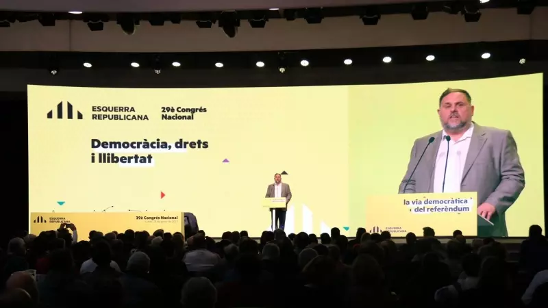 El president d'ERC, Oriol Junqueras, al Congrés Nacional de Lleida.