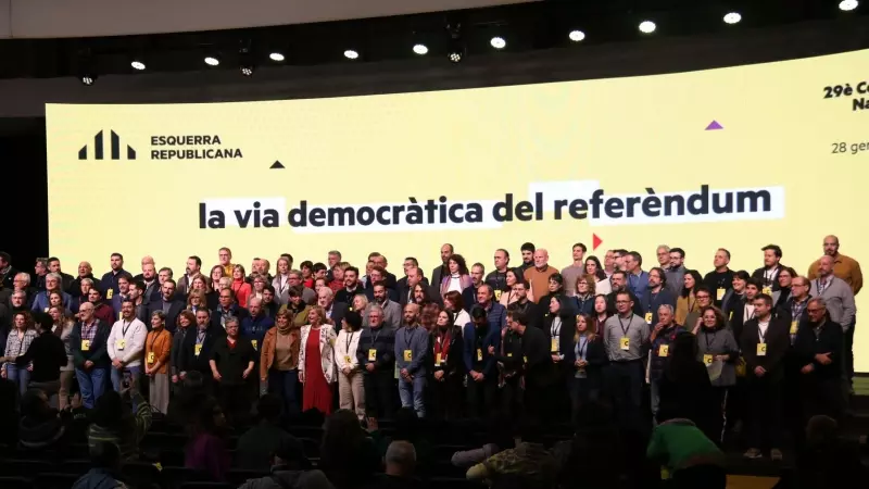 Candidats i candidates d'ERC a les municipals, al Congrés Nacional del partit a Lleida.