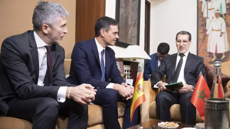 Imagen de archivo del presidente del Gobierno Pedro Sánchez reunido con el primer ministro marroquí Saadeddine Othmani, a 19 de noviembre de 2018.