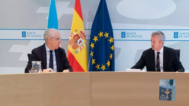 31/1/23 El presidente de la Xunta, Alfonso Rueda (d), y su vicepdesidente primero y conselleiro de Economía, Francisco Conde.