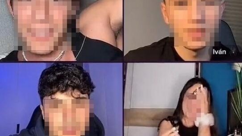 Captura del momento en que la joven es abofeteada en directo en TikTok a 28 de enero de 202