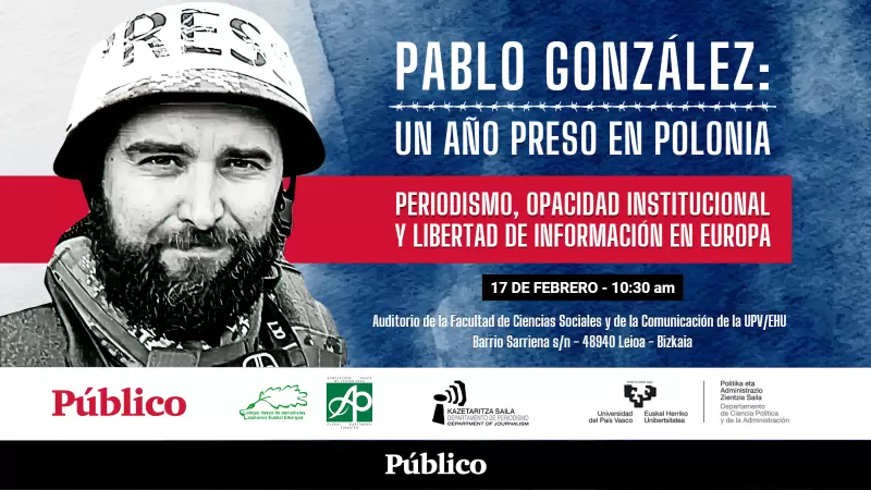 Cartel del evento 'Pablo González: un año preso en Polonia'