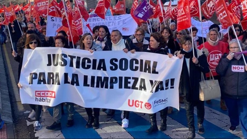 Las trabajadoras del sector de la limpieza sean movilizado en Ciudad Real, Cuenca, Huesca, Guadalajara y Toledo.