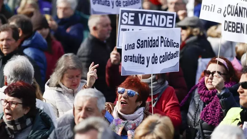 Manifestación en defensa de la sanidad pública convocada este domingo en Madrid.