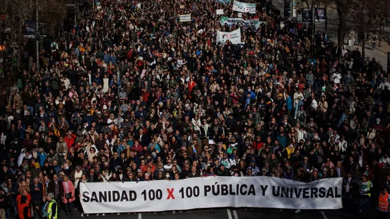 Manifestación por la Sanidad Pública en la ciudad de Madrid.