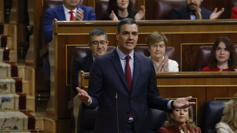 El presidente del Gobierno, Pedro Sánchez, durante la sesión de control celebrada este miércoles.