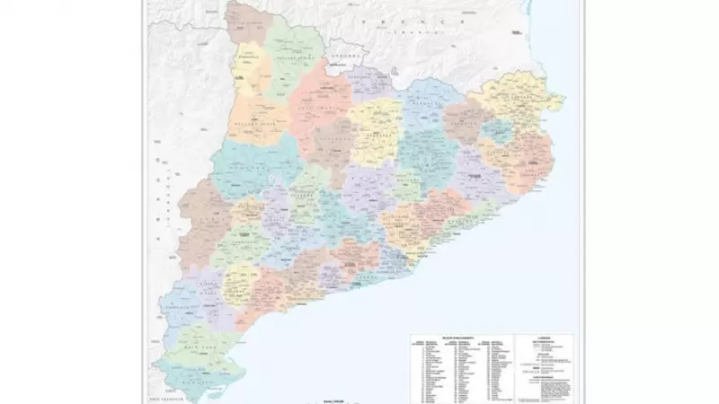 L'actual mapa comarcal de Catalunya, que data de 2015.