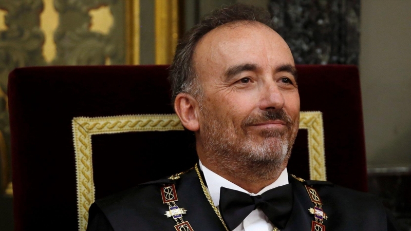 09/09/2019El magistrado del Tribunal Supremo Manuel Marchena, durante el acto de la apertura del año judicial que preside el rey Felipe VI este lunes en el Salón de Plenos del Tribunal Supremo