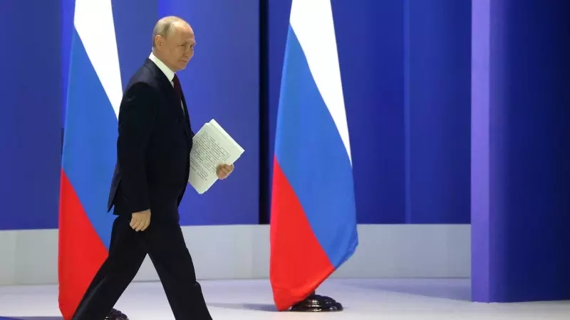 El presidente de Rusia, Vladimir Putin, durante su discurso en Moscú, a 21 de enero de 2023.
