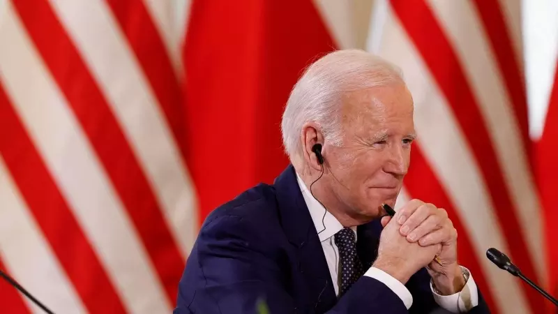 El presidente de EEUU, Joe Biden, durante su reunión con el presidente de Polonia, Andrzej Duda, en Varsovia. REUTERS/Evelyn Hockstein