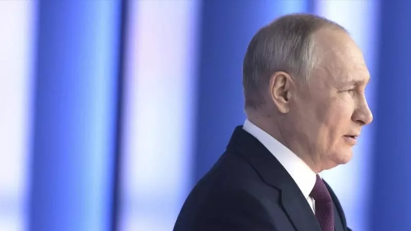 Putin durante el discurso anual en Moscú, Rusia