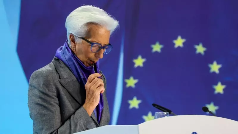 La presidenta del BCE, la francesa Christine Lagarde, durante una rueda de prensa tras una de las reuniones del Consejo de Gobierno de la entidad, en su sede en Fráncfort. REUTERS/Wolfgang Rattay