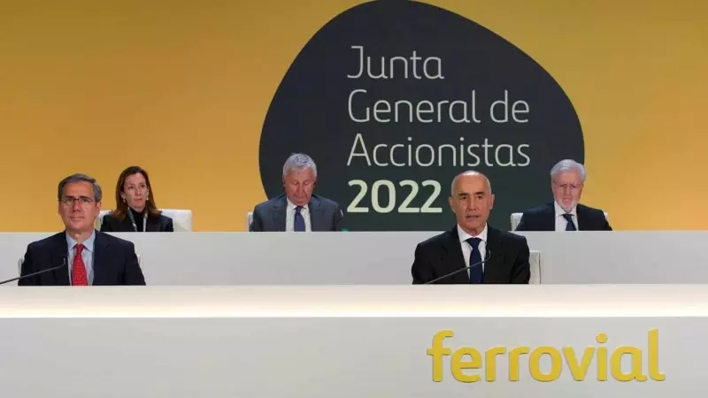 El presidente de Ferrovial, Rafael del Pino, en la junta de accionistas de la constructora.