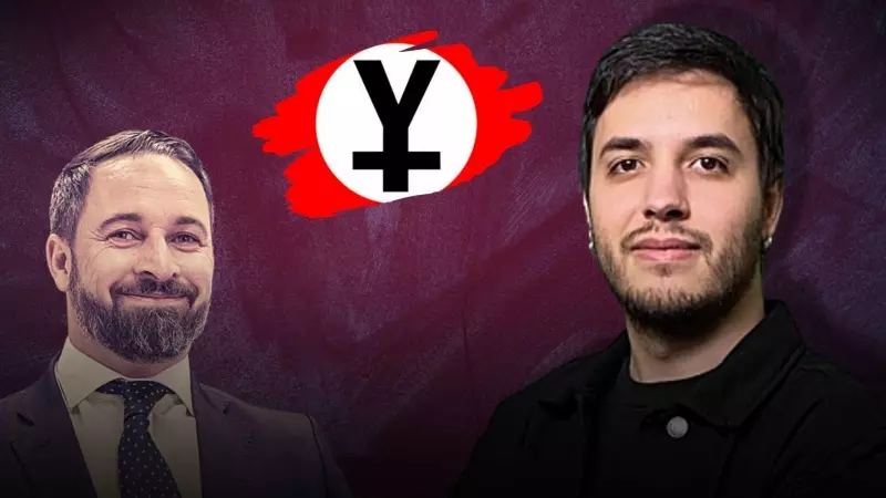 Ilustración de Santiago Abascal y el logo del Yunque. Al lado, el periodista Chema Molina.