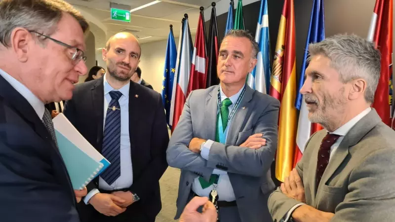 El ministro de Interior, Fernando Grande-Marlaska, visita la sede de Frontex.