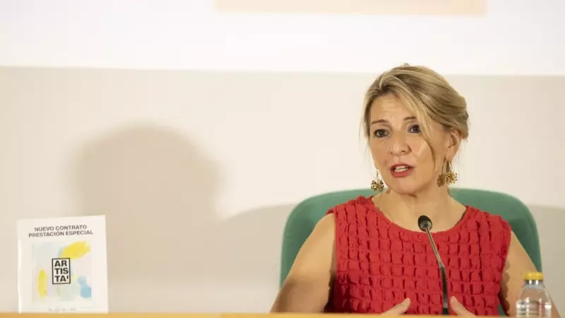 La vicepresidenta segunda del Gobierno y ministra de Trabajo y Economía Social, Yolanda Díaz, durante su participación en un encuentro del Festival de Cine de Málaga.