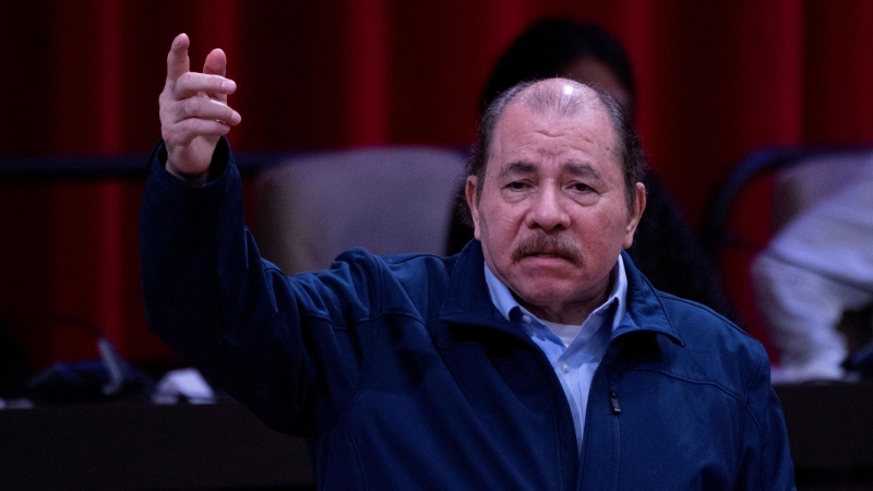 El presidente de Nicaragua Daniel Ortega dando un discurso en la Habana a 14 de diciembre de 2022