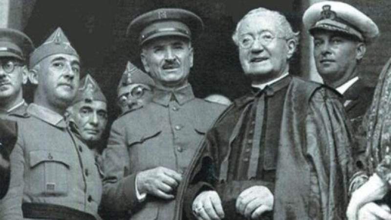 Francisco Franco, Gonzalo Queipo de Llano y el cardenal Eustaquio Ilundáin.