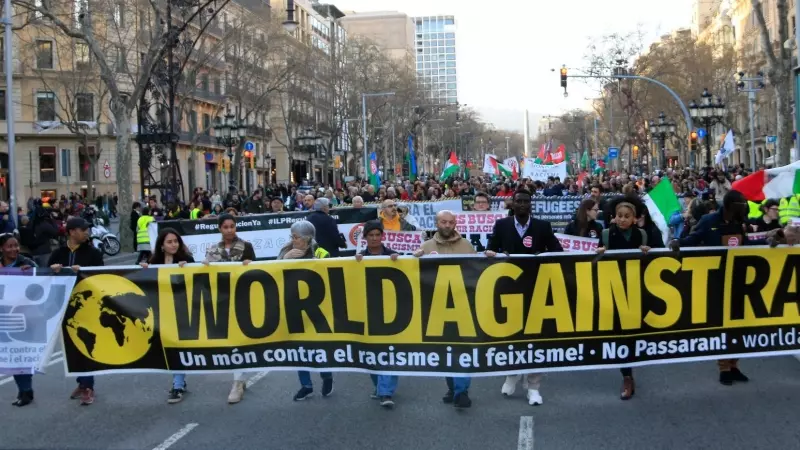 Manifestació contra el racisme a Barcelona.