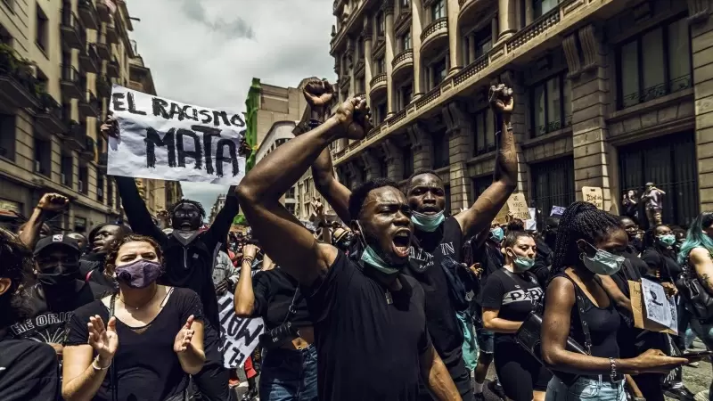 Protesta contra el racismo en Barcelona, en 2020. Archivo.