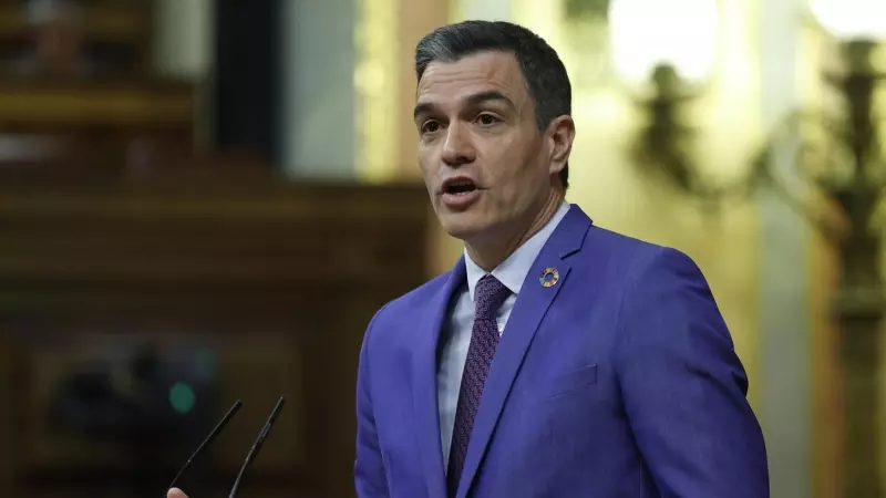 El presidente del Gobierno, Pedro Sánchez, interviene en el debate de la moción de censura de Vox