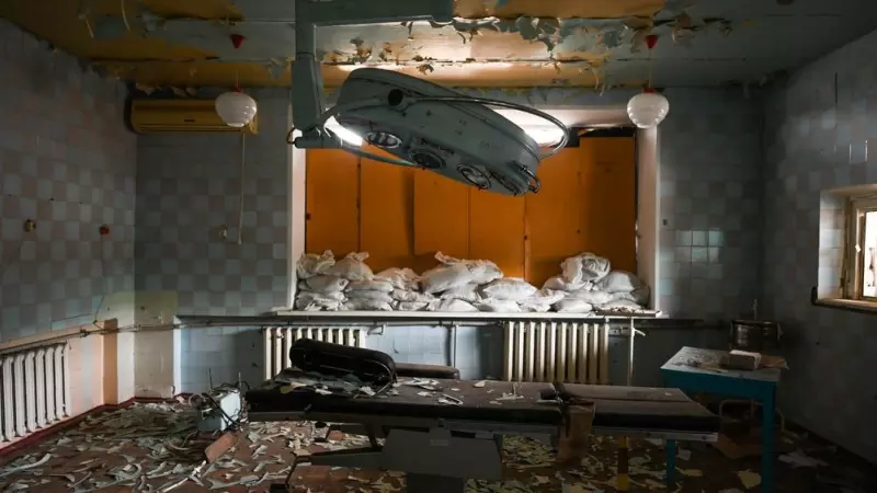 Un hospital destruido en la Lyman, en la región ucraniana de Donetsk.