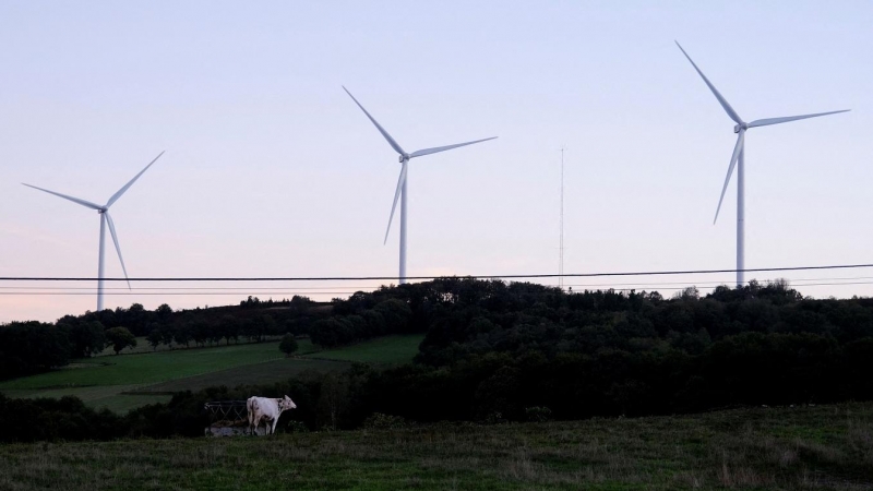 Vista de unos aerogeneradores cerca del municipio de Paradela, en la provincia gallega de Lugo. REUTERS/Nacho Doce