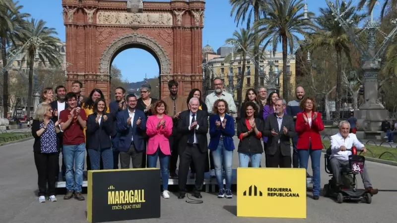 26/03/2023 - Els integrants de la candidatura d'ERC a Barcelona, que lidera Ernest Maragall.